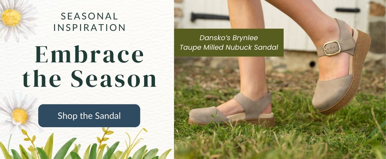 Dansko Brynlee: Taupe Milled Nubuck Sandal