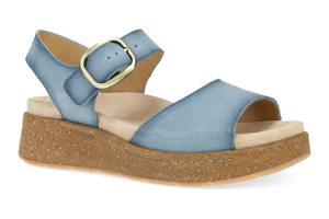 Dansko Bianca: Blue Burnished Suede Sandal