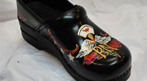 Hand painted dansko clogs on sale